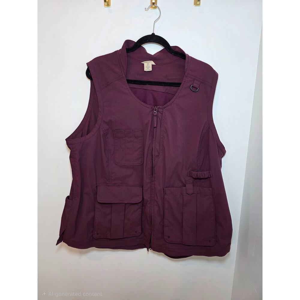 Duluth Trading Heirloom Gardening Vest Women's 2X Purple Utility Zip Pockets